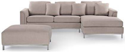 Beliani OSLO Hoekbank(linkszijdig)met ottomaan beige