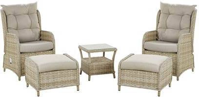 Beliani Ponza Loungeset natuurlijk pe Rotan