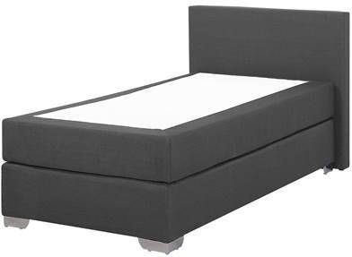Beliani President Bed Grijs Stof 90x200