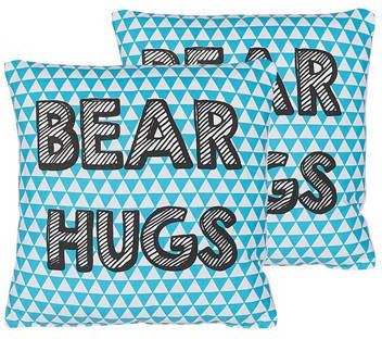 Beliani Radzkot Sierkussen blauw katoen