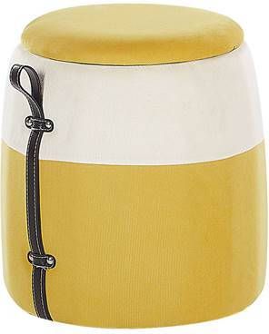 Beliani Ruby Poef geel corduroy