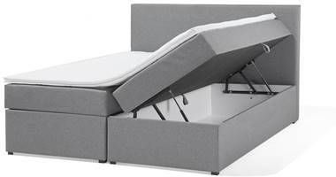 Beliani SENATOR Boxspring grijs 160x200