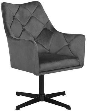 Beliani Vaksala Fauteuil grijs fluweel