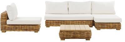 Beliani Varallo Loungeset natuurlijk rotan