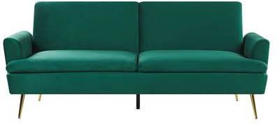 Beliani Vettre Slaapbank groen fluweel