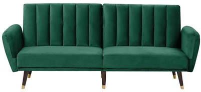Beliani Vimmerby Slaapbank groen fluweel