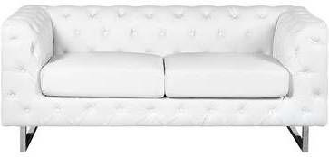 Beliani VISSLAND Tweezitsbank wit