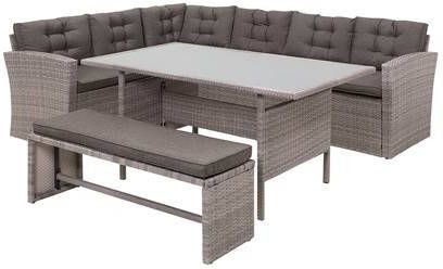 Beliani Viterbo Loungeset Grijs Wicker 234x177x74