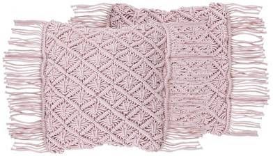 Beliani Yaniklar Sierkussen roze katoen