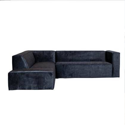 Bronx71 Velvet Hoekbank Memphis Antraciet Links.