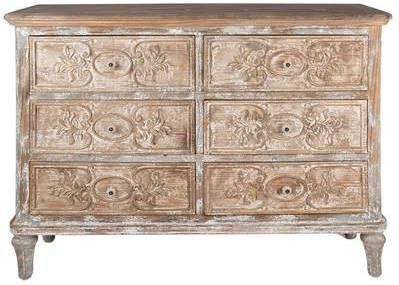 Clayre & Eef Dressoir 141x40x105 cm Beige Grijs Hout Rechthoek