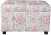 Clayre & Eef Poef 61x37x43 cm Roze Hout Textiel Rechthoek Bloemen online kopen