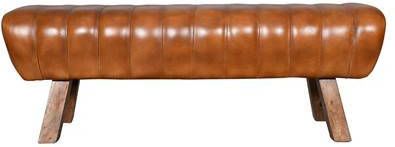 Clayre & Eef Zitbank 2 zits Bruin Leder Eetkamerbank