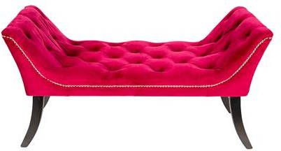 Clayre & Eef Zitbank 2 Zits Rood Textiel Eetkamerbank