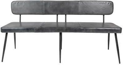 Clayre & Eef Zitbank 4 zits Grijs Leder Eetkamerbank