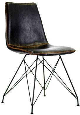 Dimehouse Industriële Eetkamerstoel Viano Zwart Kuipstoel