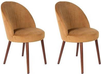 Dutchbone Barbara eetkamerstoel velours (set van 2)