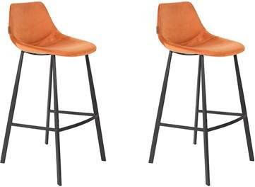 Dutchbone Franky Velvet Barkruk(Set van 2 )