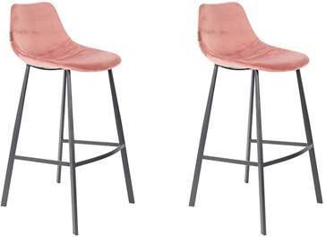 Dutchbone Franky Velvet Barkruk(Set van 2 )