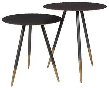 Dutchbone Bijzettafel 'Stalwart' Gunmetal, set van 2 stuks