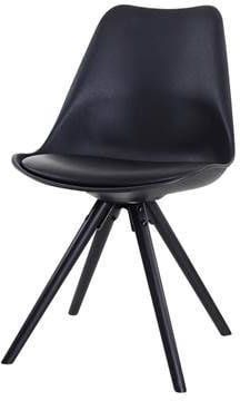 Essence Legno eetkamerstoel zwart zwart houten onderstel
