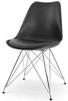Essence Metal eetkamerstoel zwart chroom onderstel