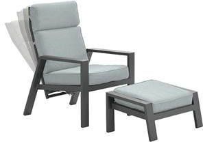 Garden Impressions Max verstelbare stoel+voetenbank black/mintgrey