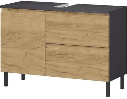 GERMANIA Wastafelonderkast Scantic Breedte 80 cm, badkamerkast, verstelbare plank, deurdemping, greeploze look, MDF fronten