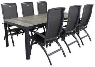 Hartman Da Vinci alu/Queens 220 cm. tuinset 7 delig verstelbaar