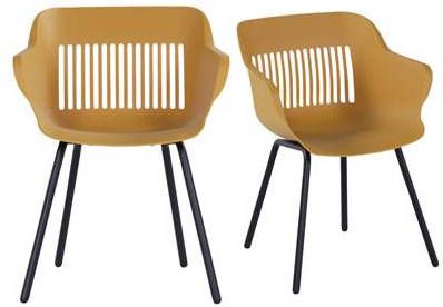 Hartman Jill Tuinstoel Set Van 2 Curry Geel Zwart Aluminium