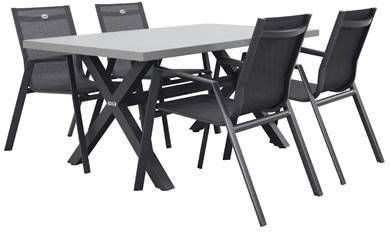 Hartman Napoli/VDG Verona stapelbare tuinset 160x90 cm.