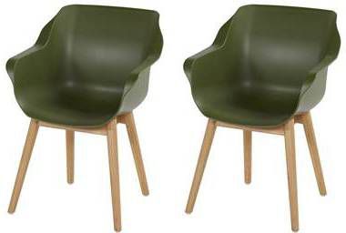 Hartman Sophie Studio tuinstoel teak frame mos groen (set per 2) online kopen