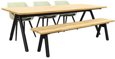 Hartman tuinset Sophie Studio French/Mason teak tafel 240 cm. + bank