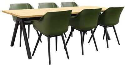 Hartman tuinset Sophie Studio Mosgroen/Mason teak tafel 240 cm.
