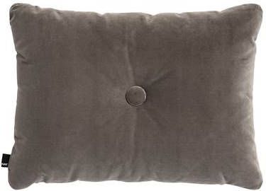 HAY Dot Cushion 1 Knoop Velours Kussen Warmgrijs