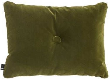 HAY Dot Cushion 1 Knoop Velours Kussen Mosgroen