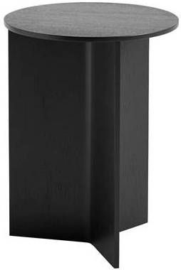 HAY Slit Round Bijzettafel Hout Hoog Zwart