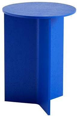 HAY Slit Round Bijzettafel Hout Hoog Vivid Blue