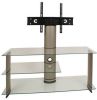 Hioshop Bulmo Tv meubels Met 3 Glazen Legplanken, Zilverkleurig, Helder Glas. online kopen