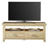 Hioshop Canasta TV meubel 2 lades en 2 planken, eiken decor.