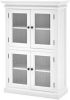 Hioshop Halifax vitrinekast met 4 glazen deuren, in wit. online kopen
