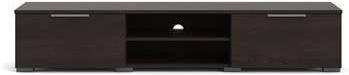 Hioshop Malika Tv meubel 2 Laden En 1 Plank Donker Gebeitst Eiken Decor.