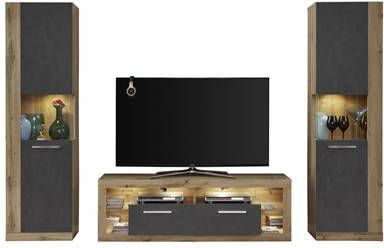 Hioshop Rominia wandkast opstelling C, eiken decor, Matera decor.