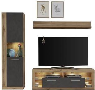 Hioshop Rominia wandkast opstelling J, eiken decor, Matera decor.