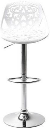 Kare Design Barkruk Ornament Kunststof Wit 85 x 45 x 50