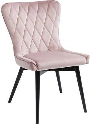 Kare Design Eetkamerstoel Black Marshall Velvet Mauve