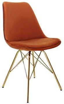 Kick Collection KICK Eetkamerstoel 'Vivien' Goud Frame, kleur Oranje