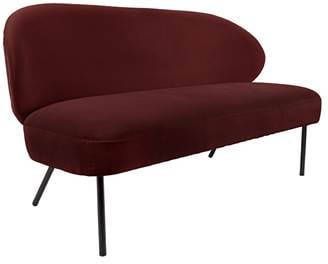Leitmotiv Sofa Puffed 143 X 65 Cm Fluweel Rood/bruin