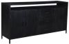 Livingfurn Dressoir 'Kala' 180cm met open vak, Mangohout, kleur zwart online kopen