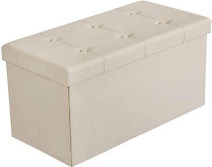 Nancy Homestore Zitbank met Opbergruimte Wit MDF 76 x 38 x 38 cm